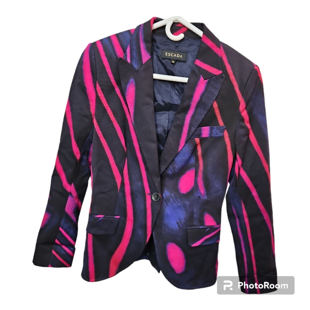 Escada Size 36 (US 6) Brikena Style Multicolored Colorful Luxury Blazer